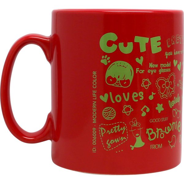 Modern-life Color rouge, Mug en sérigraphie 300 ml