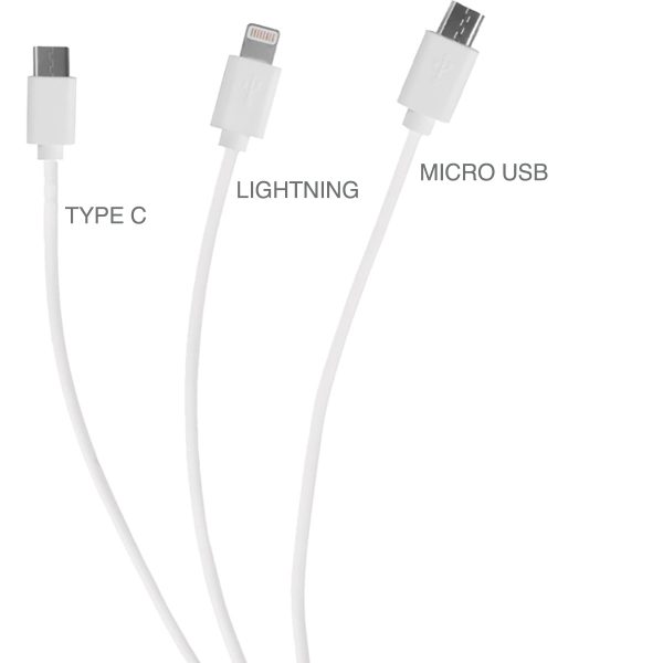 Câble 3 en 1 pour iPhone Lightning, Micro USB|Usb-C