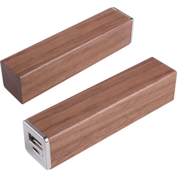 SQUARE-tube Wood, chargeur 2600 mAh